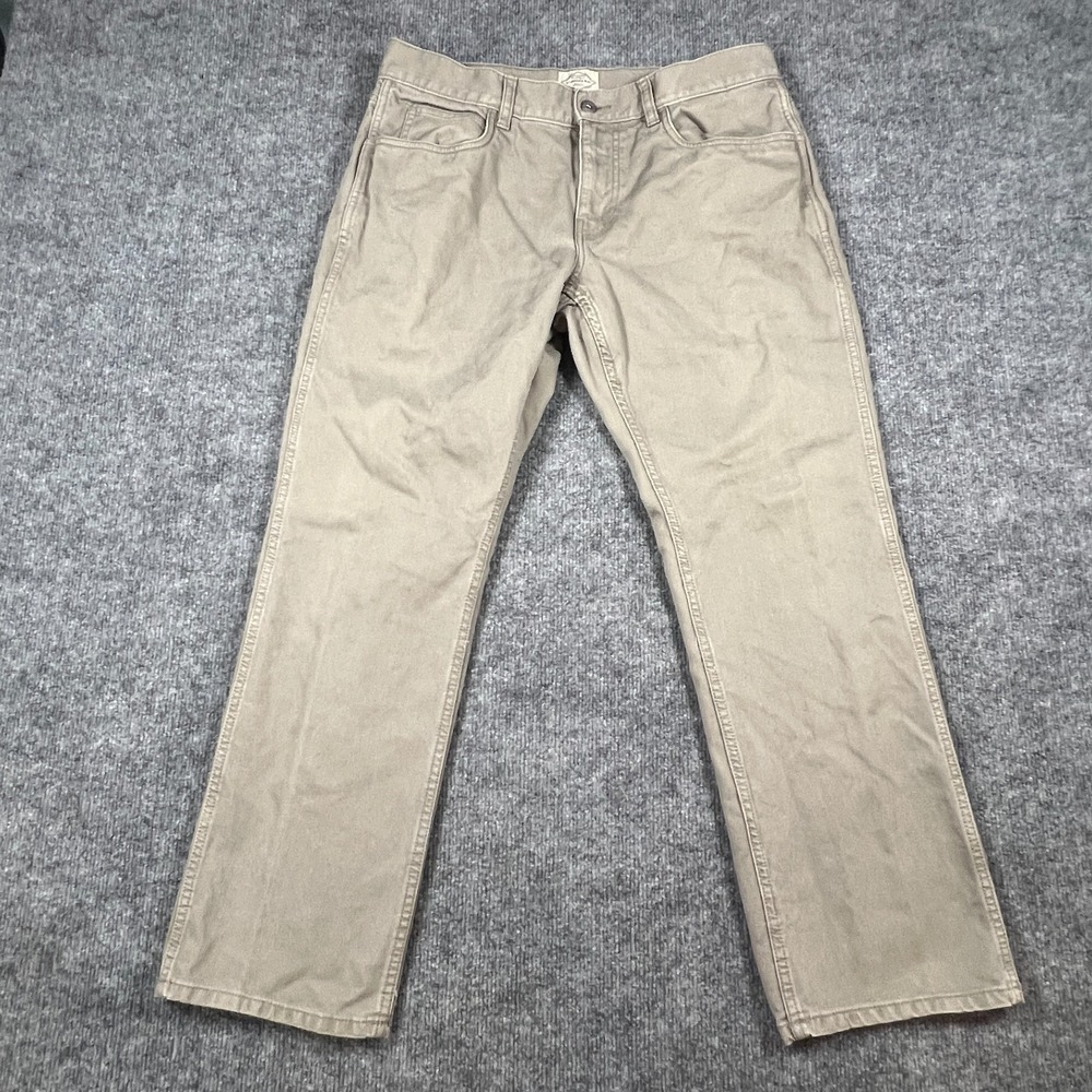 St Johns Bay Chino Pants Mens 34x29 Beige Corduroy Cotton Low Rise Straight Leg